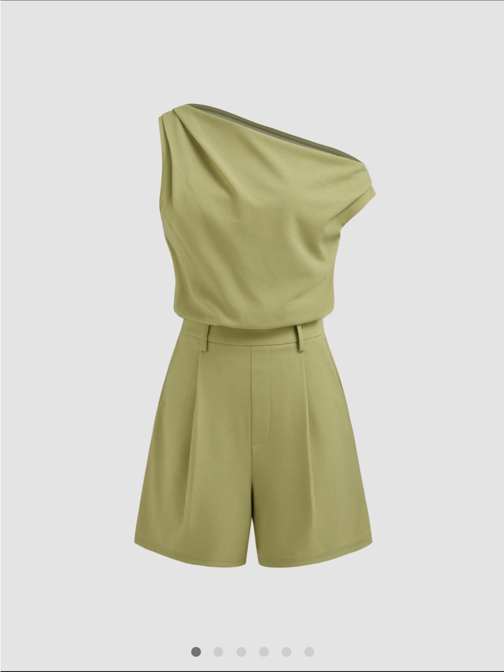 Cider One-Shoulder Olive Green Jumpsuit Romper
